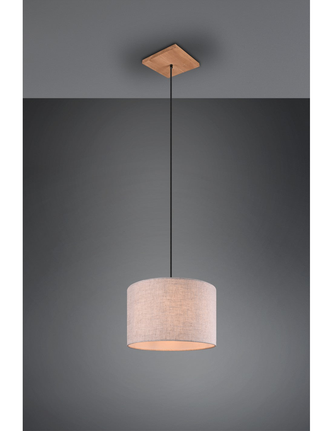 Elmau Suspension 1xE27 Nickel und Sand Lampenschirm Ø35 cm Trio Lighting