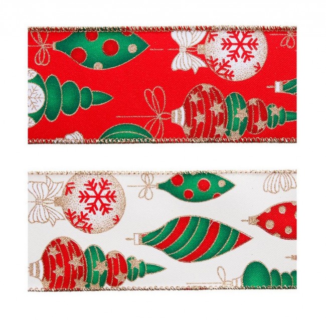 12x Ribbon Weihnachtsball 4m ASS2 Disp12