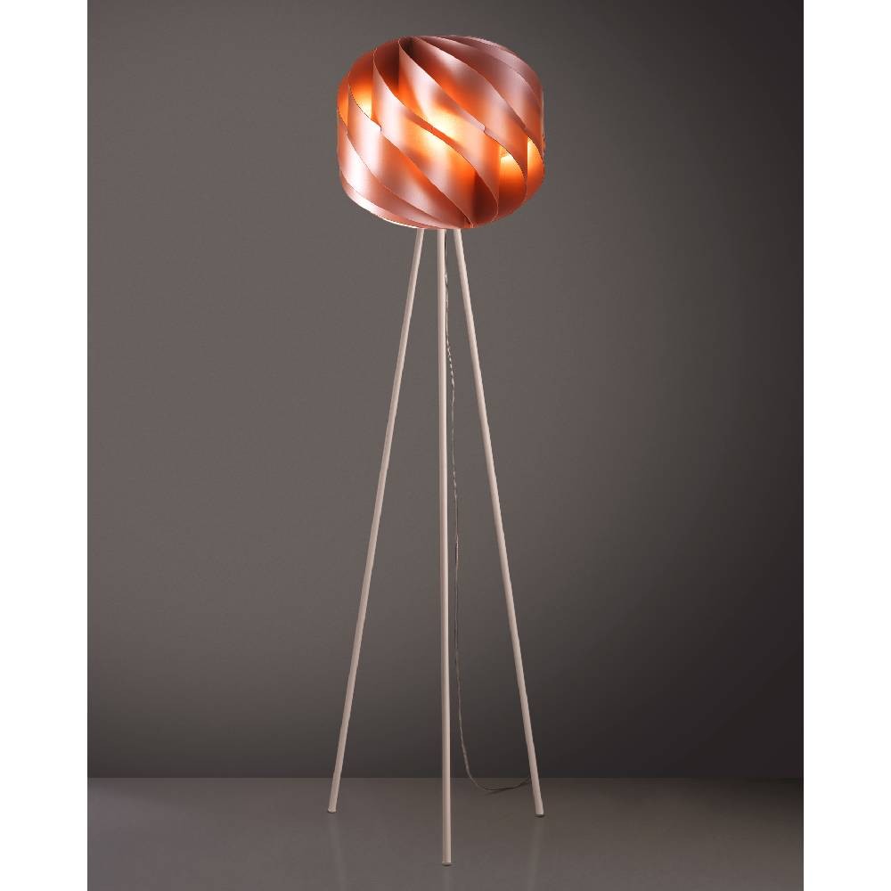 Dreibeinige Stehlampe aus Kupfermetall cm. 40 x 163 h