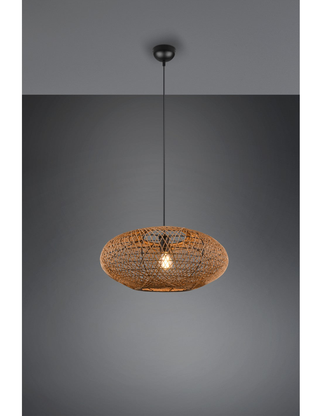 Aufhängung für den Ferienhaus-Lampenschirm aus Naturfasern Hedda Trio Lighting