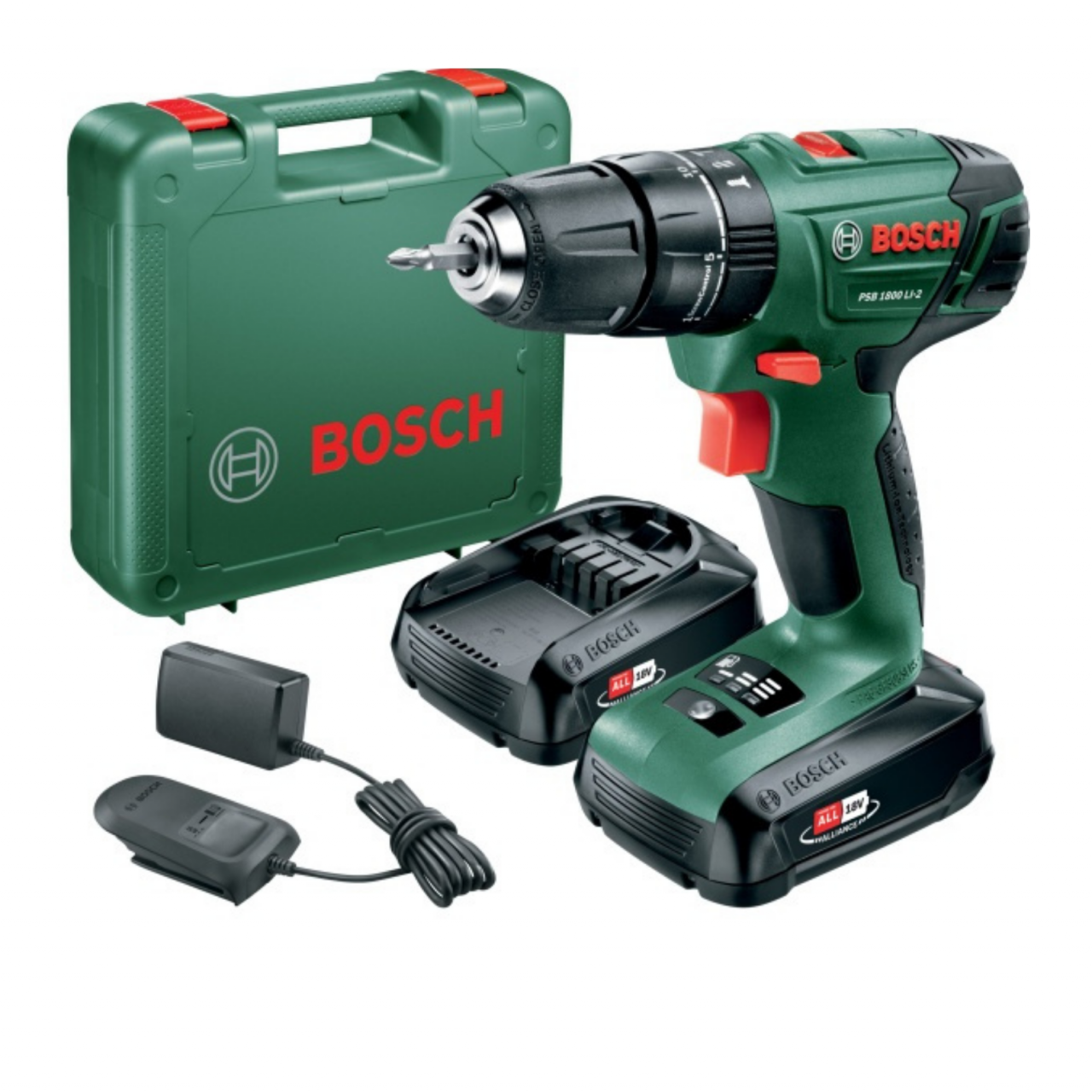 Bosch-V Trapano 2 Batterien 1,5Ah PSB 1800 LI-2