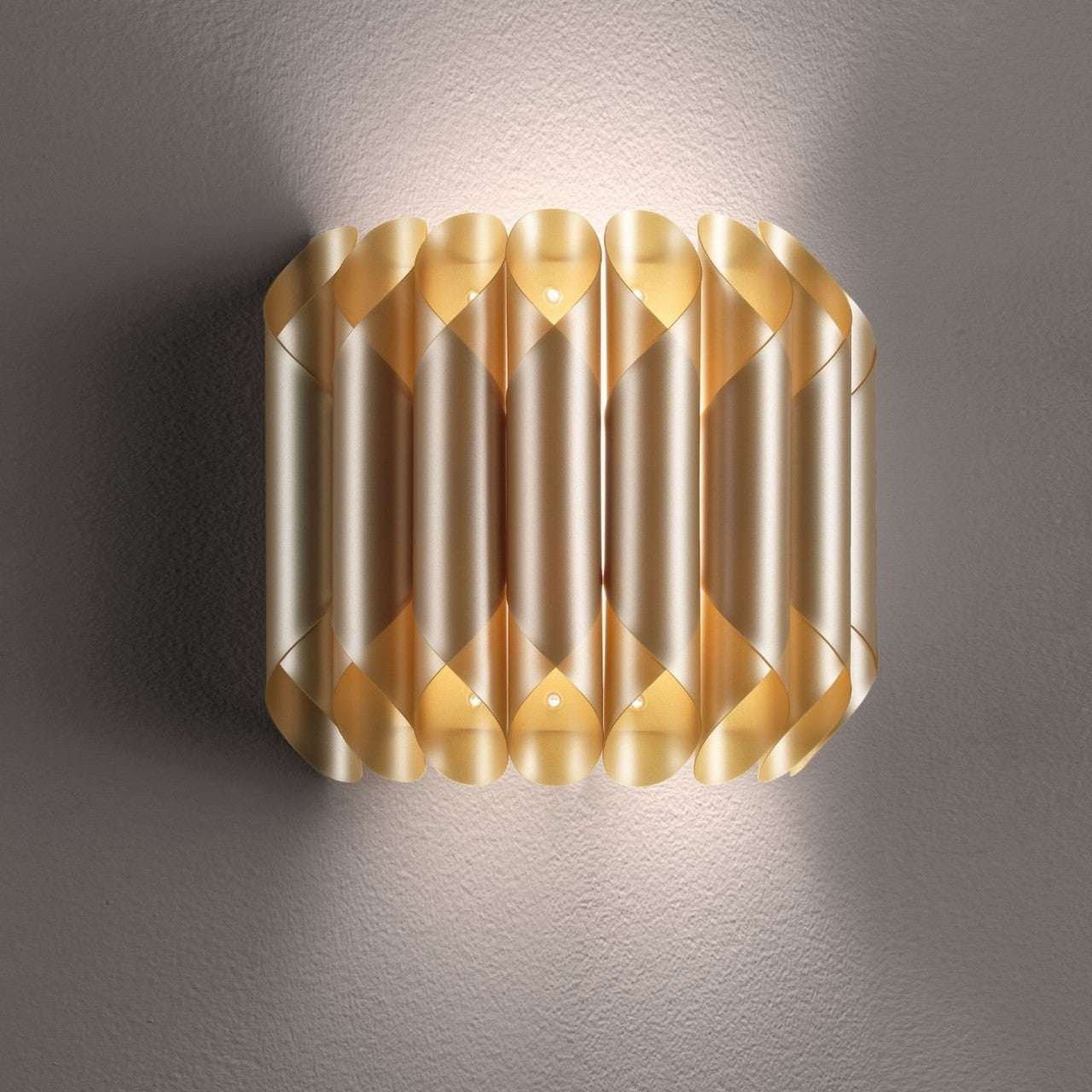 Neue goldene moderne Wandleuchte Cm. 32 x 16 x 30h