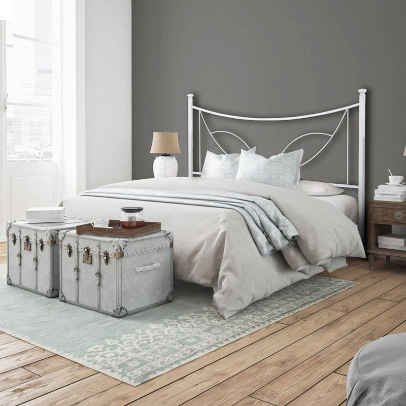 Doppeltes Eisenbett mit Eisenbettrahmen TULIPANO Weiß 166x202x H117 cm