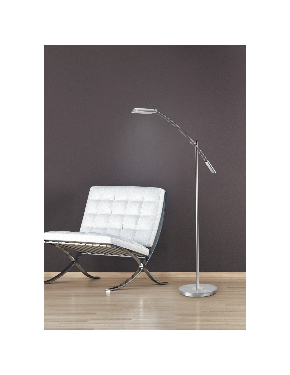 Stehleuchte Verona Led 12W H126 cm Nichel Trio Lighting
