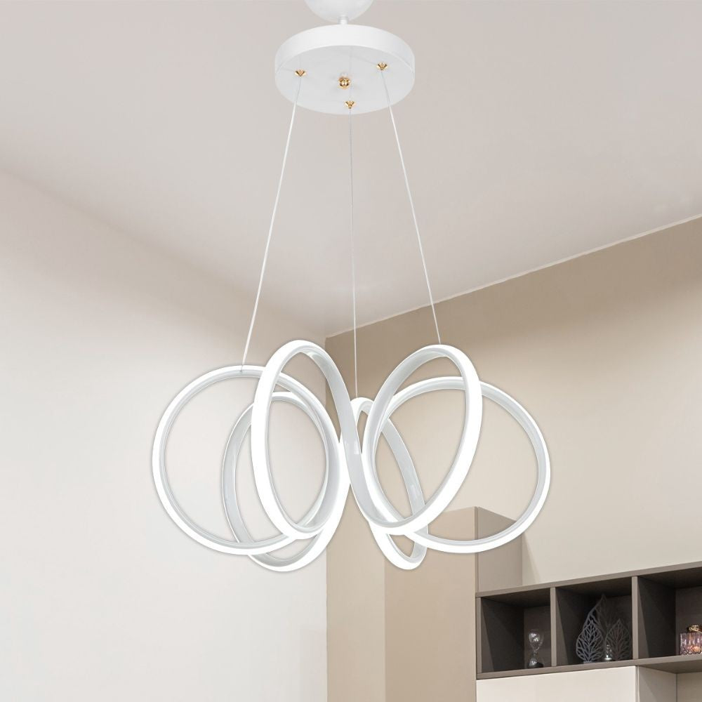 Ilya weiße spiralförmige LED-Pendelleuchte MDL4439