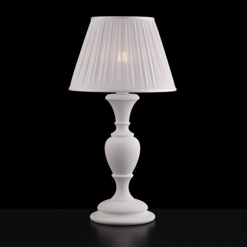 Große schäbige Lampe aus weißem Holz und Zellstoff, 57 cm
