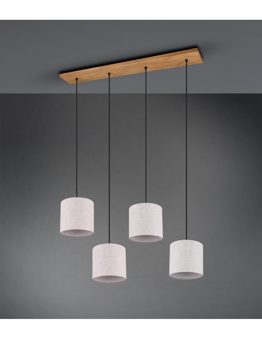 Aufhängung Elmau 4xE27 Nickel und Sand Schatten L100 cm Trio Beleuchtung