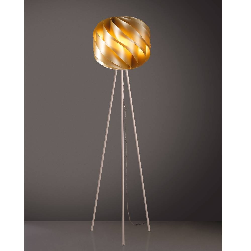 Neue goldene Stativ-Stehlampe aus Metall cm. 40 x 163 h