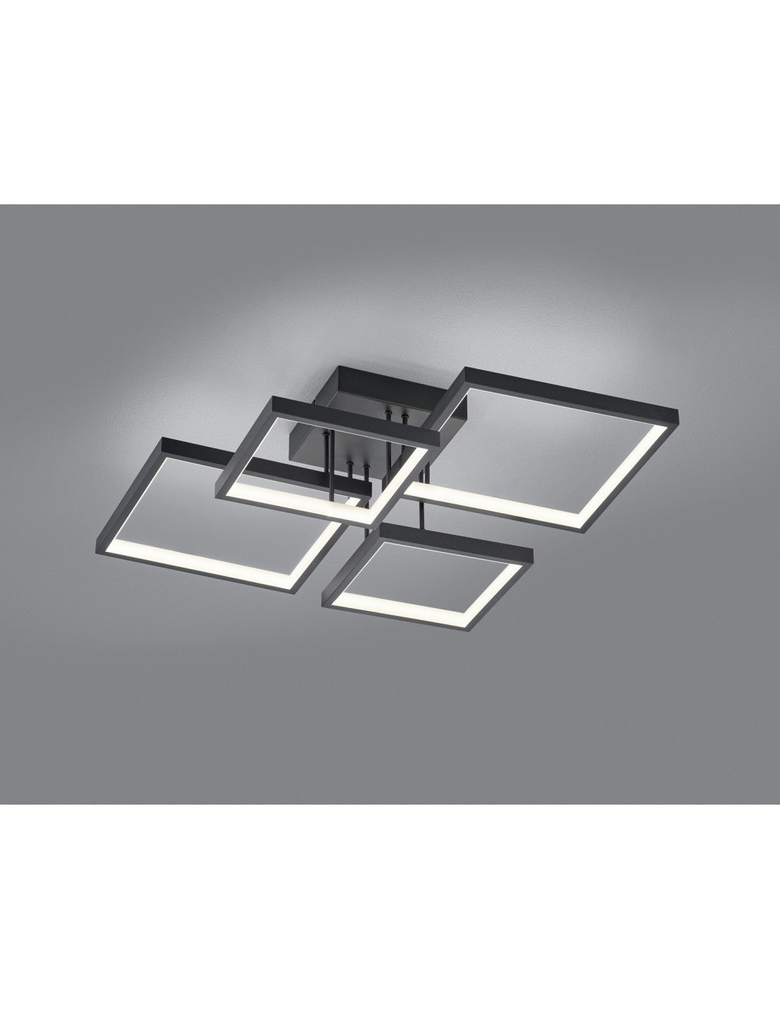 Sorrento LED-Deckenleuchte 4 Quadrate 52x52 cm Black Trio Lighting