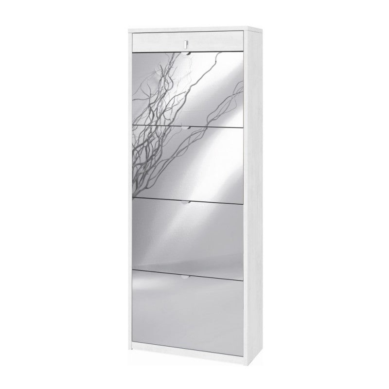 Vier-Zoll-Mantel in einer oberen Schublade Bianco Oxido 63x29x h164 cm