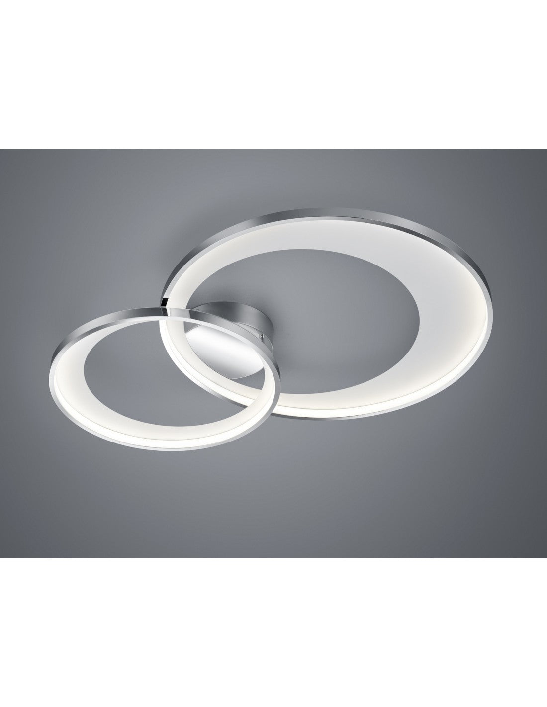 Granada Deckenleuchte Double Circle Chrom LED 36w Dimmbar L85 cm Trio Lighting