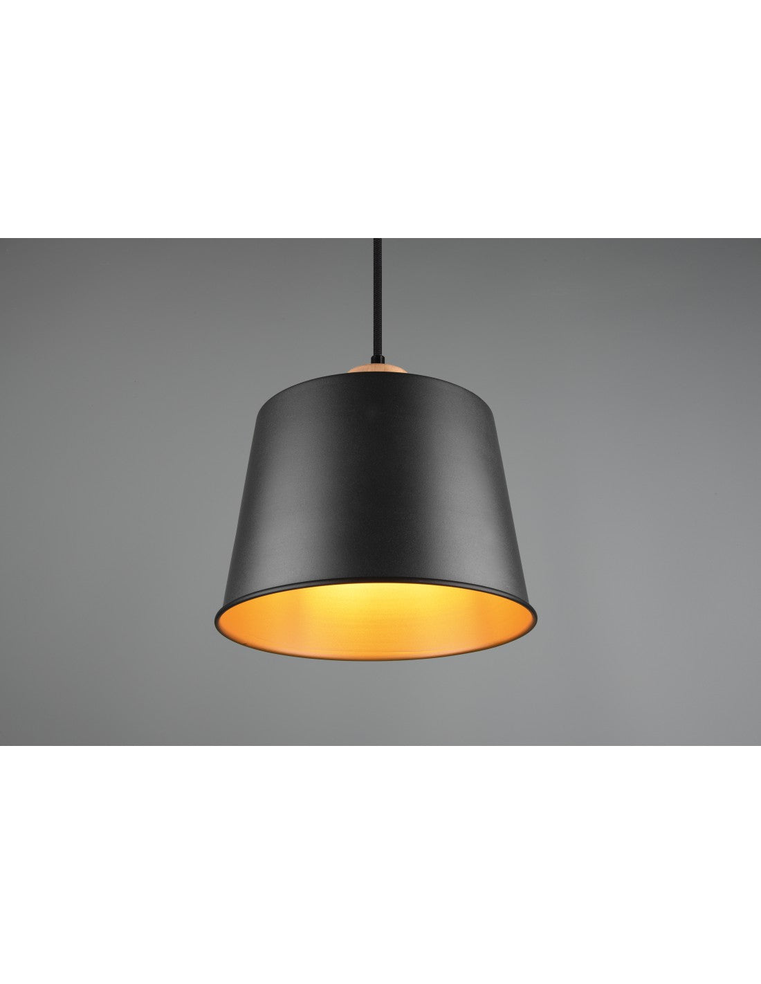 Einzelner Pendellampenschirm Schwarzgold Harris Trio Lighting