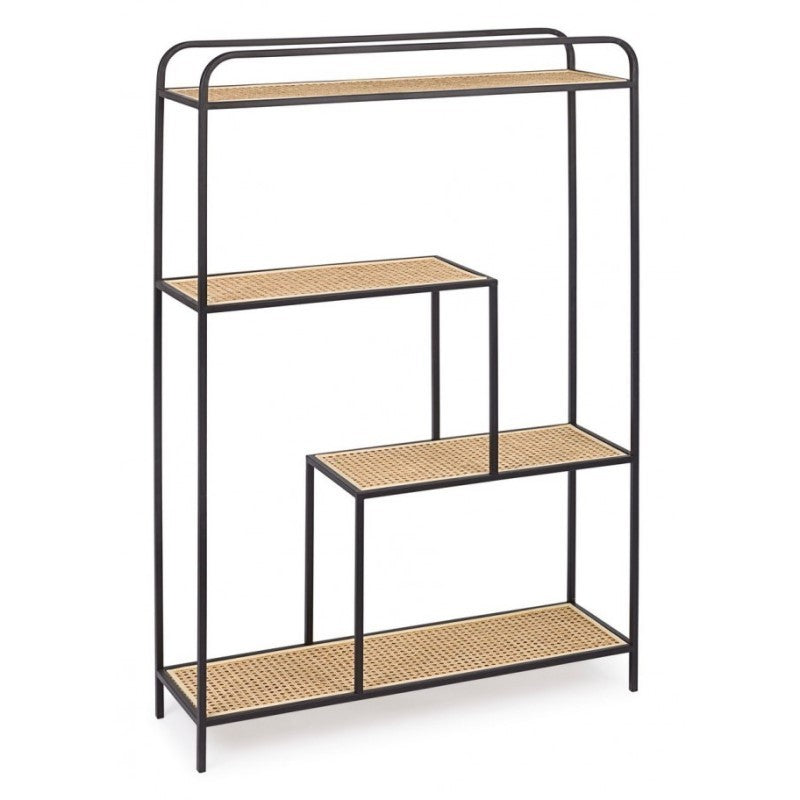 Geformtes Bücherregal aus Stahl mit vier Regalen Anthrazit ELYOT 85,5x25,5x h131 cm
