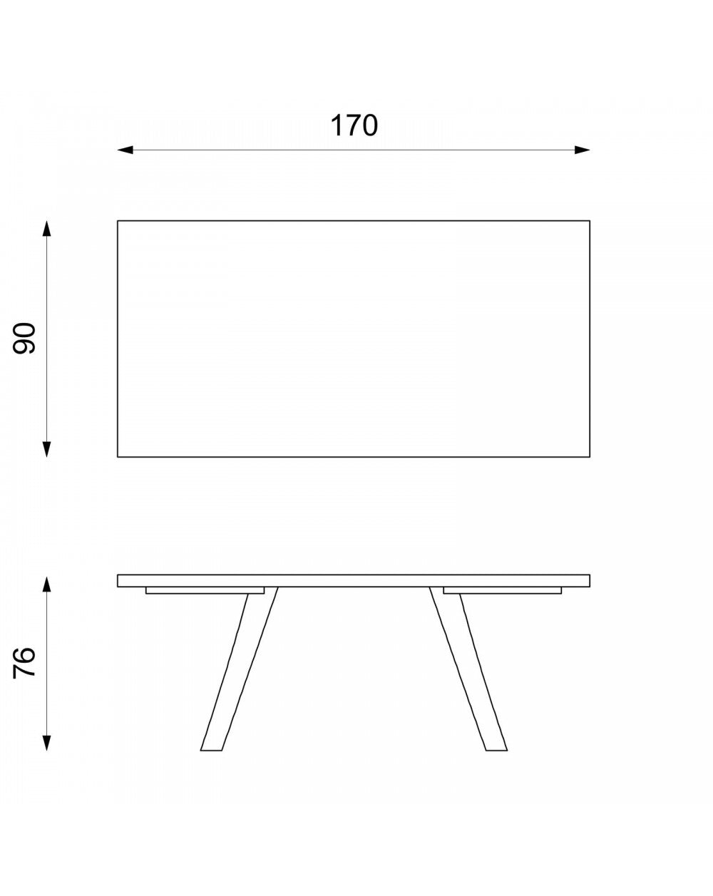 Ausziehbarer Tisch 170–270 x 90 cm – Barret