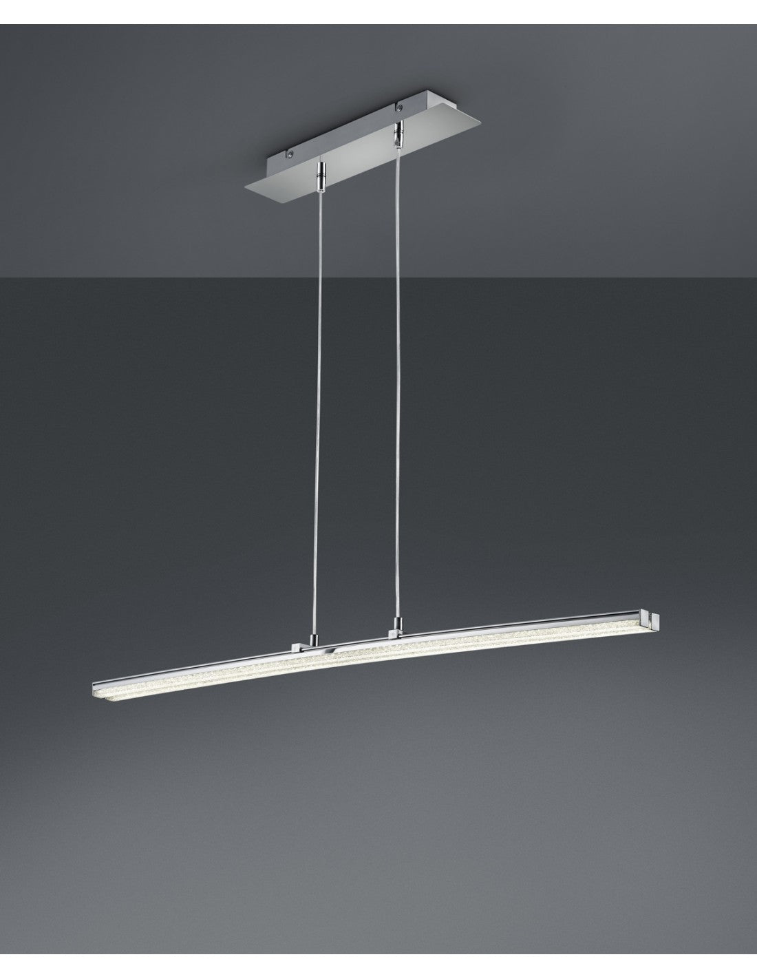 Moderne LED-Aufhängung, dimmbar, Chrom, L140 cm, Trio-Beleuchtung