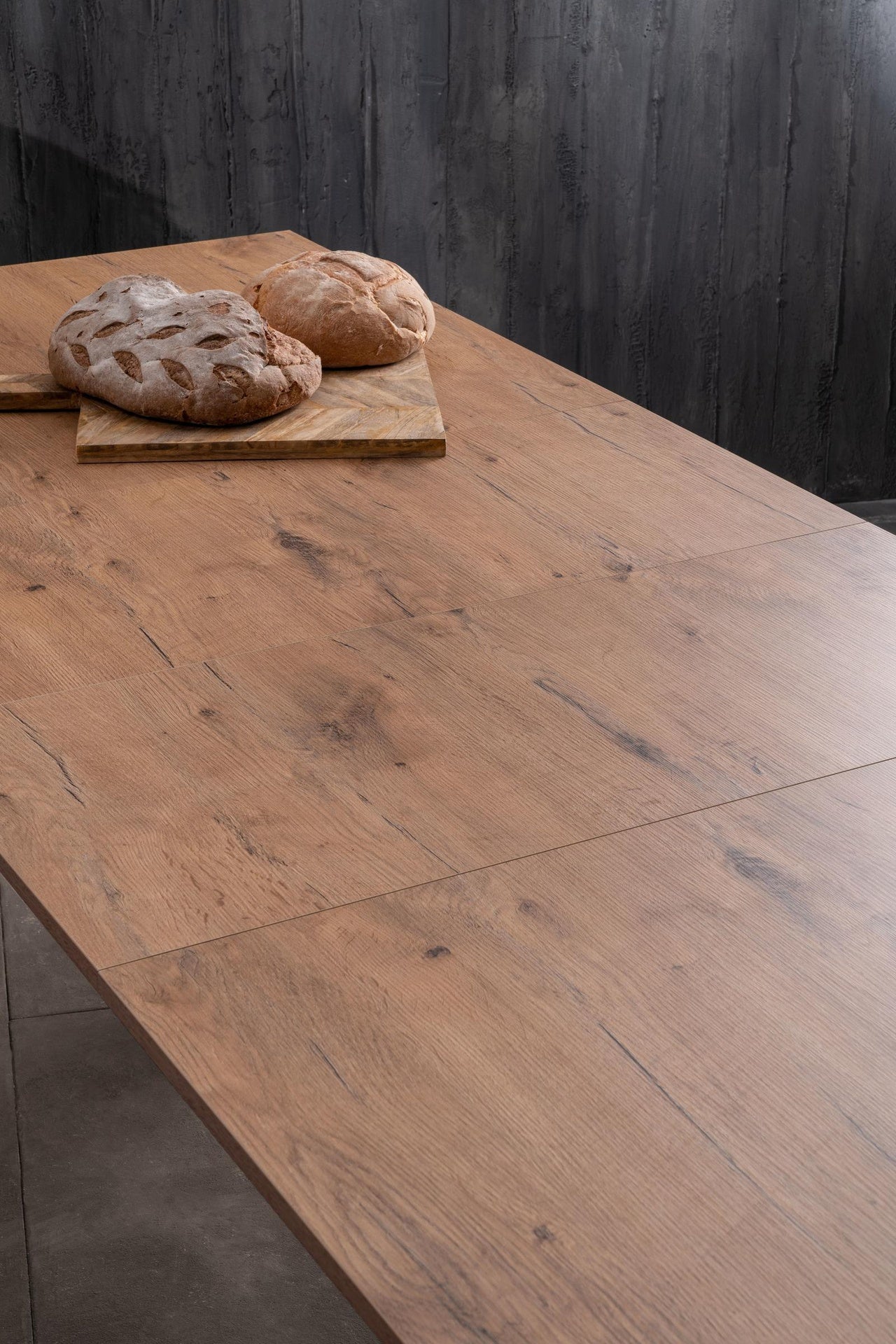 Ausziehbarer Tisch Eiche-weiß 80 cm x 130-290 cm H. 76 cm