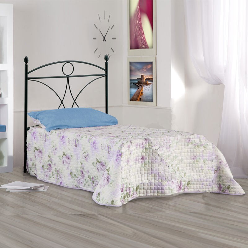 Einzelnes Eisenbett mit schwarzem Eisenbettrahmen ALICE 92x208x H128 cm