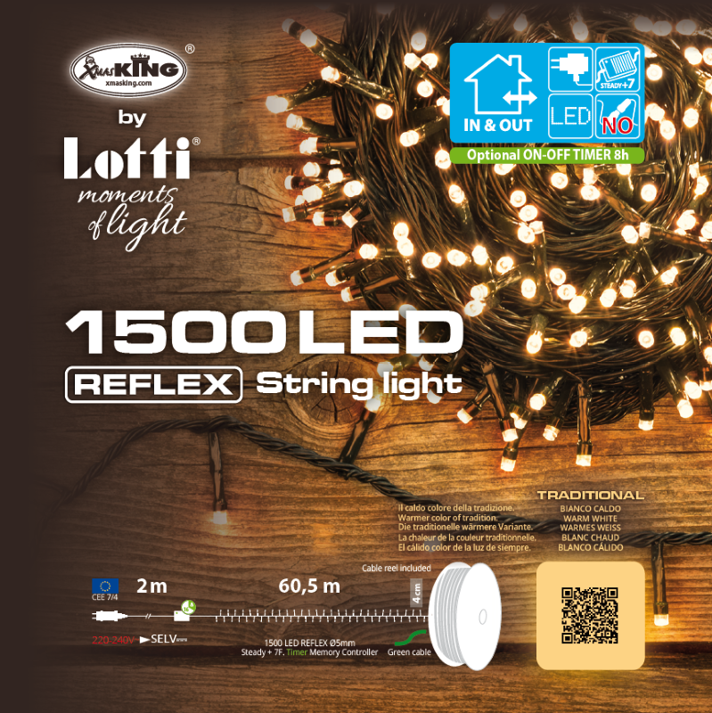 Lineare Kette 1500 LED TRADITIONAL 60,5 m auf Rolle