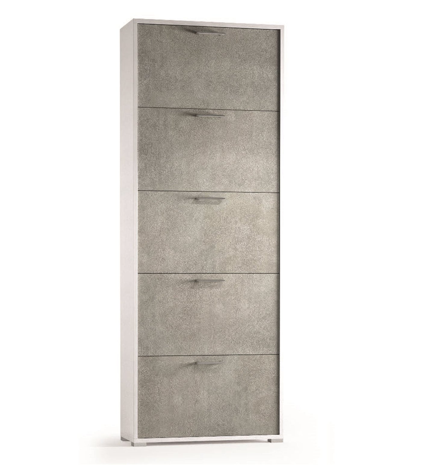 Doppelte Tiefe Schuh Schuh mit 5 Türen bis 18 Paare Weiß/Beton Schuhe