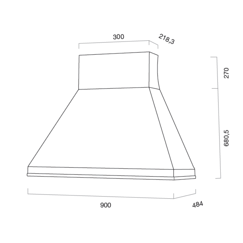 BISTROT Dunstabzugshaube aus brüniertem Edelstahl 90 cm
