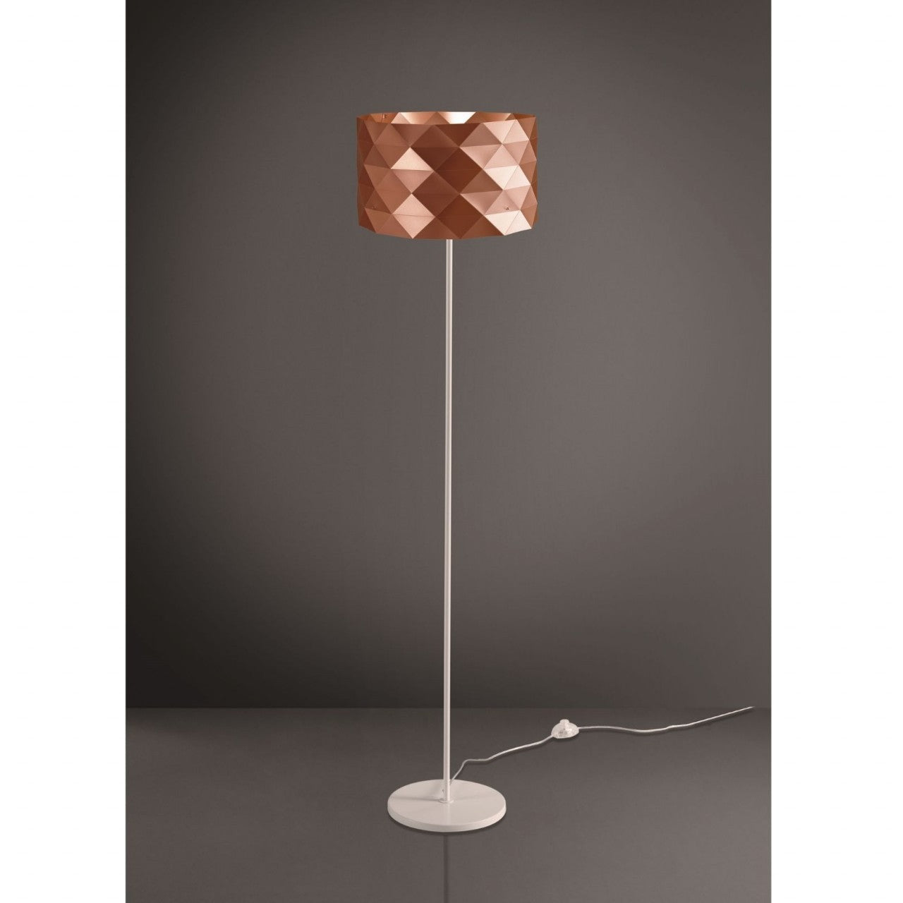 Stehlampe mit Metallsockel und Stiel aus Kupfer, 40 x 153 h