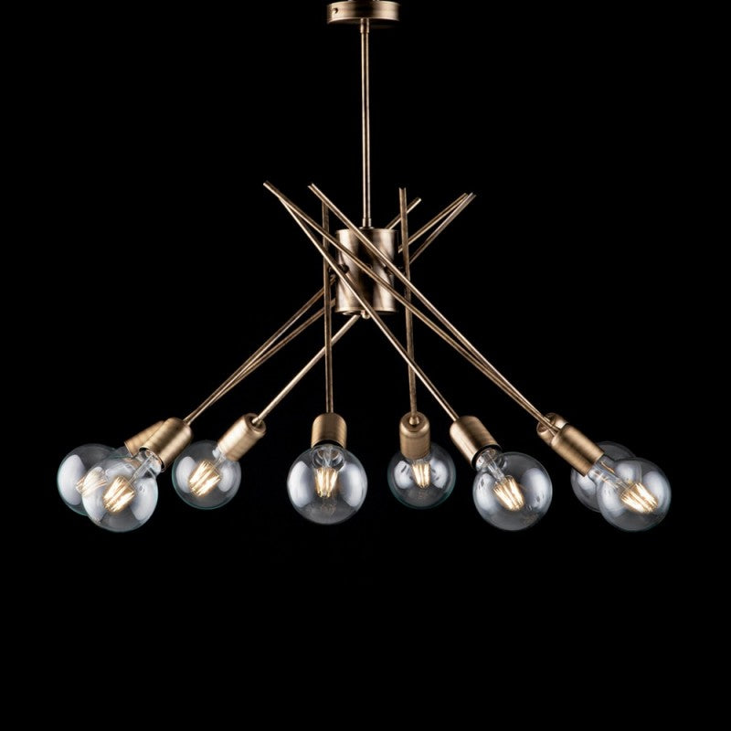 Moderne urbane Industrie Kronleuchter aus gebürstetem Eisen cm 64