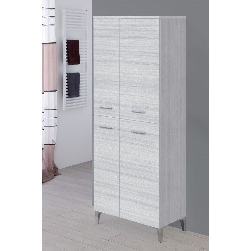 Grauer Schuhregal-Kleiderschrank mit vier Türen, 60 x 34 x 148,5 cm