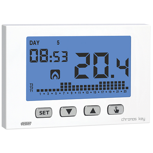 Weißer Chronos Key wöchentlicher Chronothermostat