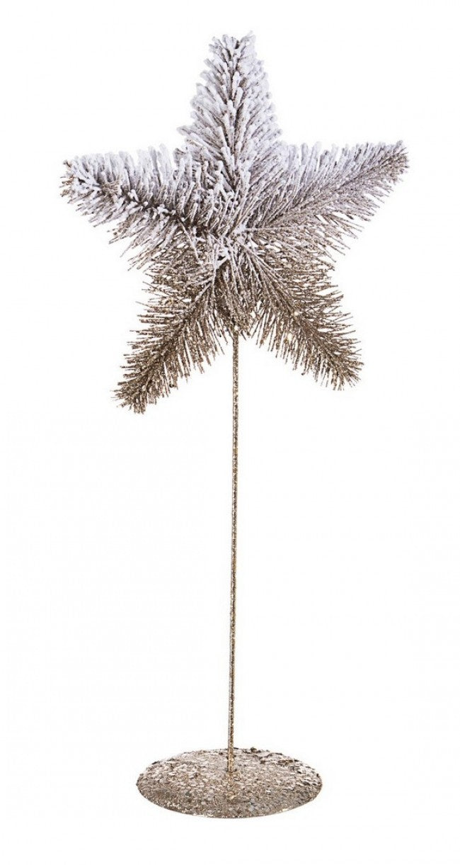 12x Star Stand Decoration Freezy Champagn