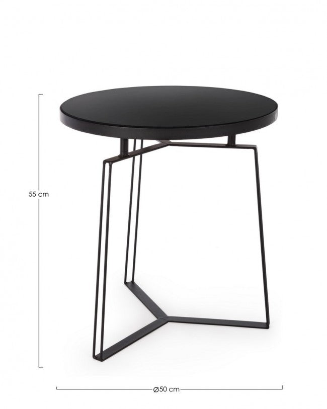 Design-Couchtisch aus schwarzem Metall, 50 cm