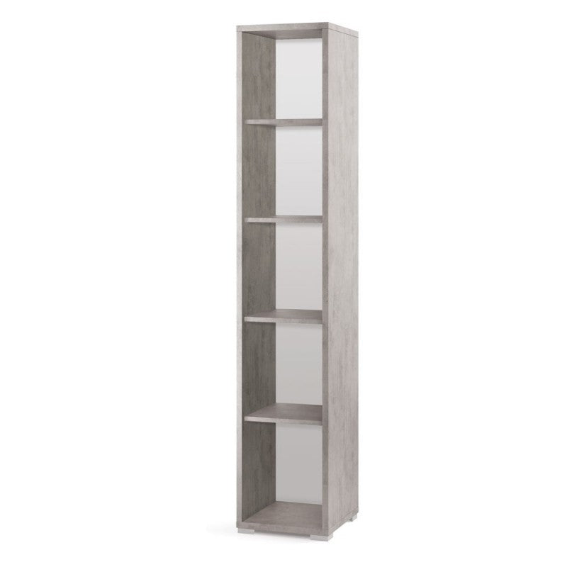 Modernes hohes Bücherregal aus Beton-Cemento-Holz mit vier Regalen 39x41x H199 cm