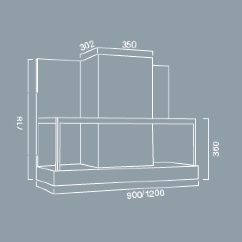 ETRA Dunstabzugshaube aus brüniertem Edelstahl 90 cm