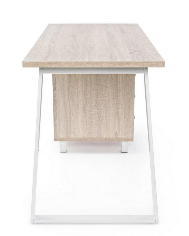 Weißer Holztisch mit Kommode Armande cm 140 x60 x 76 h