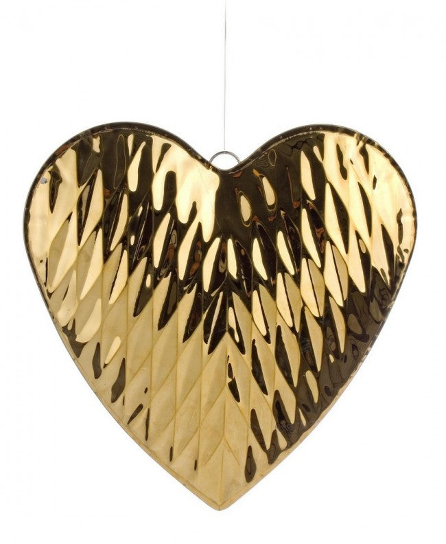 4x Gold Herz geklebt Anhänger l