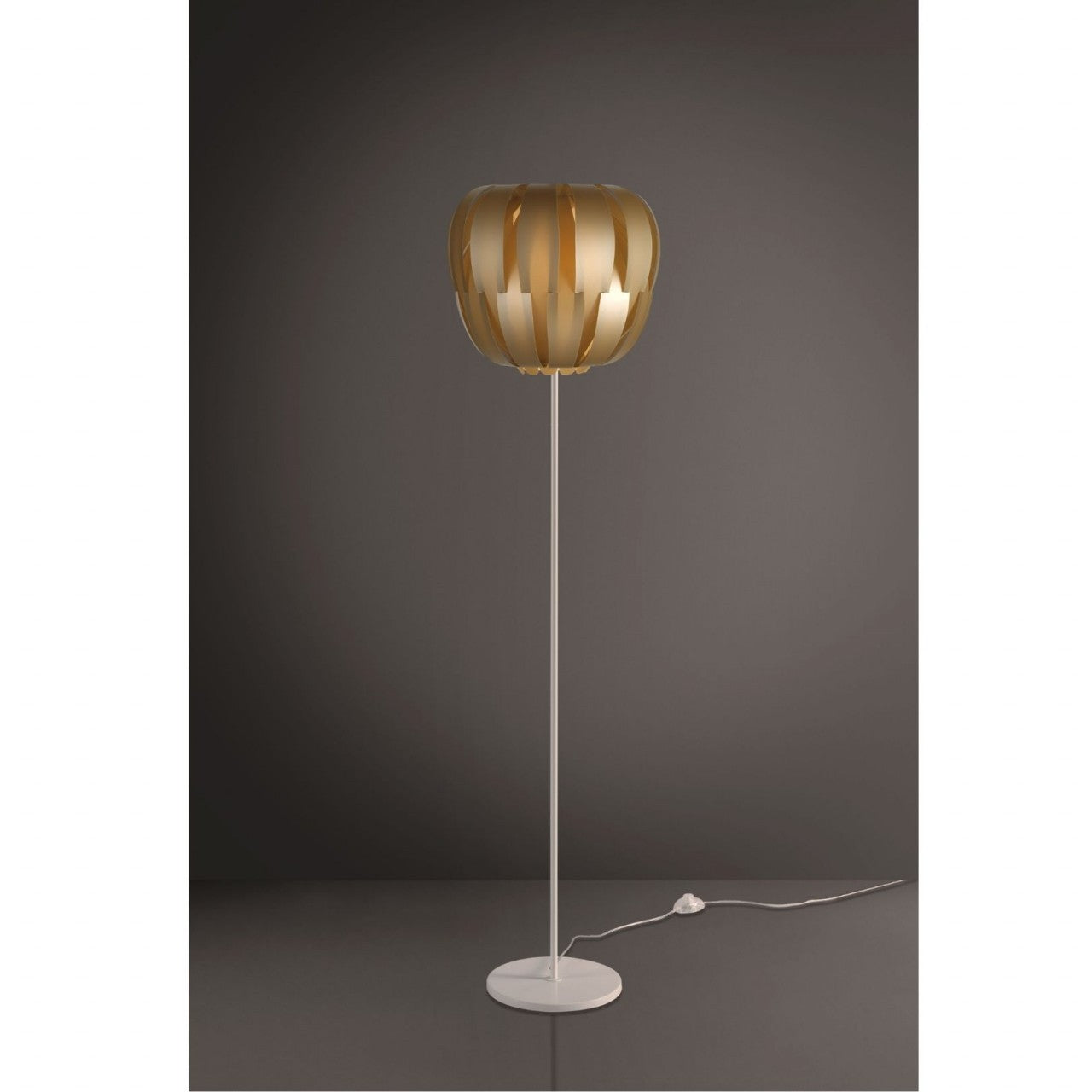 Neue Stehlampe mit goldenem Sockel und Stiel aus Metall cm. 42 x 172h