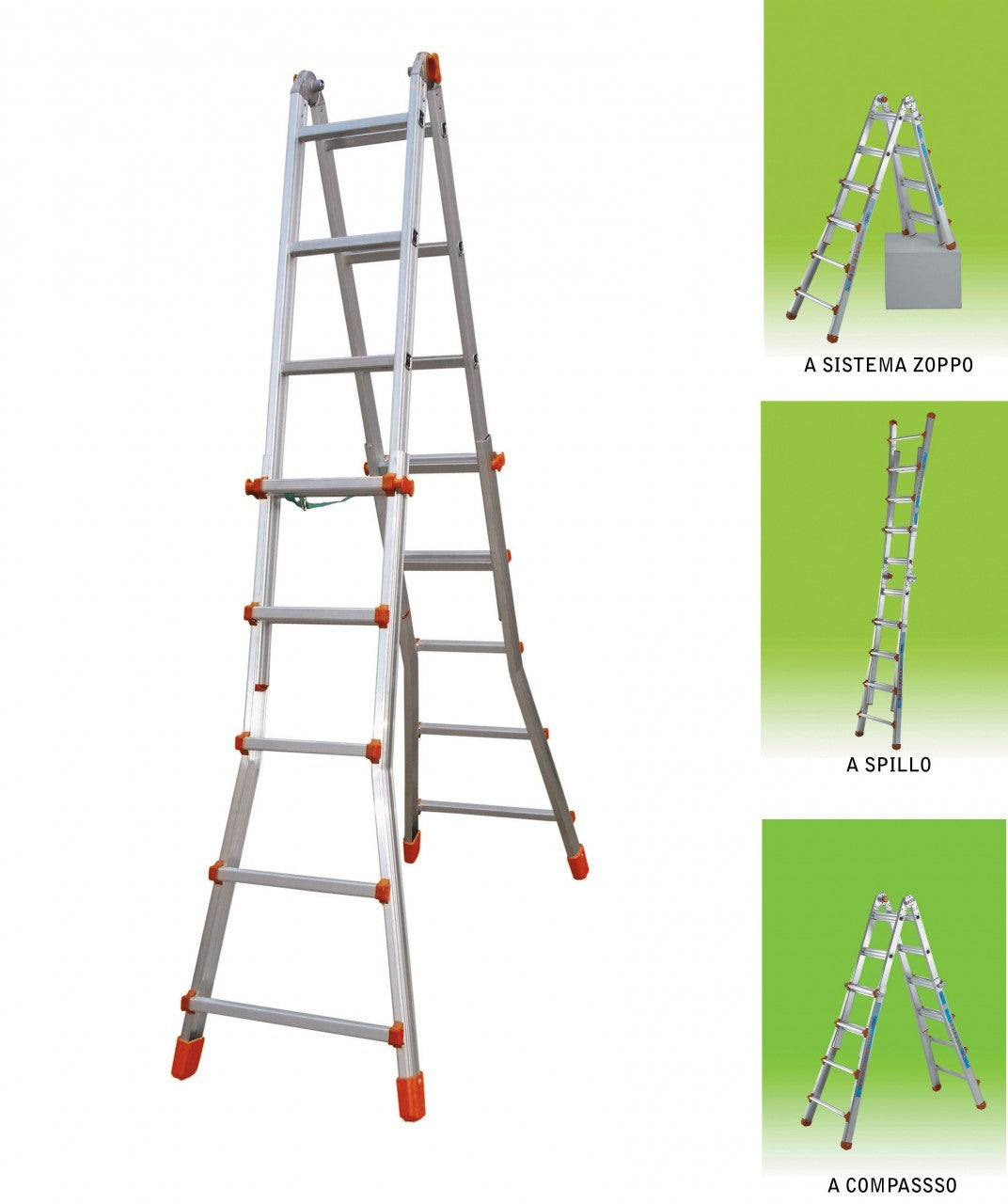 Mehrzweck-Aluminiumleiter Gr. 5+5 Mt. 5,20