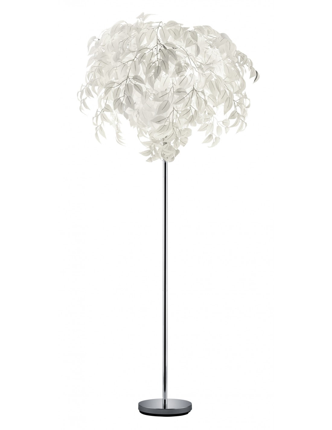Stehlampe 3 Lichter weiße dekorative Blätter Leavy Trio Lighting