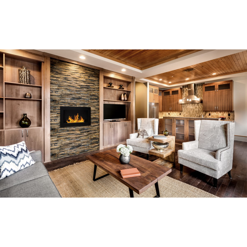 Wand- oder Einbau-Bioethanolkamin Pisa Nero L 65 x T 12 x H 40