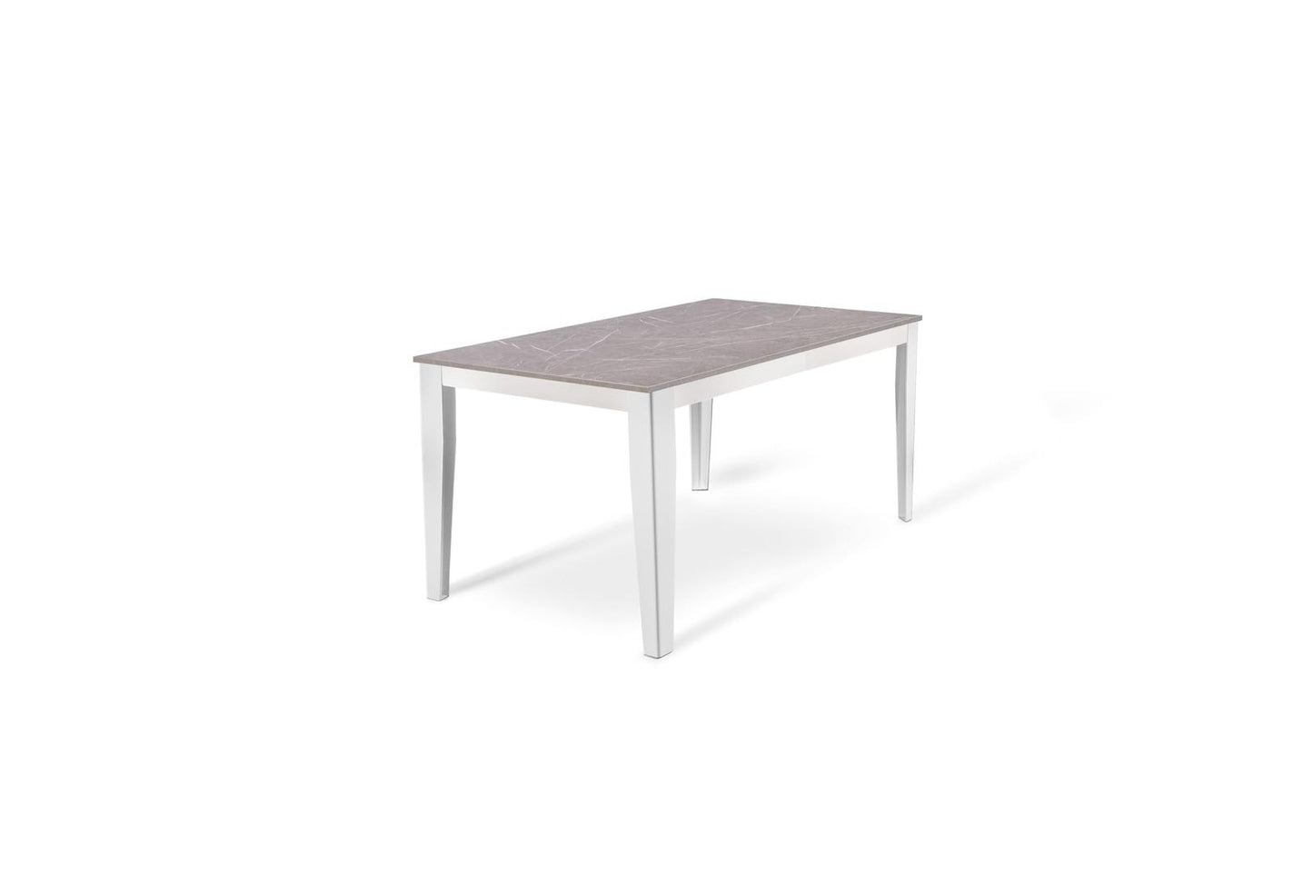 Anthrazit-weißer ausziehbarer Tisch 90 cm x 156-316 cm H. 76 cm