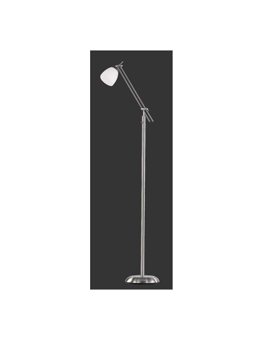 Stehleuchte Icaro Nickel und Spot Weiß Mattglas H165 cm Trio Lighting