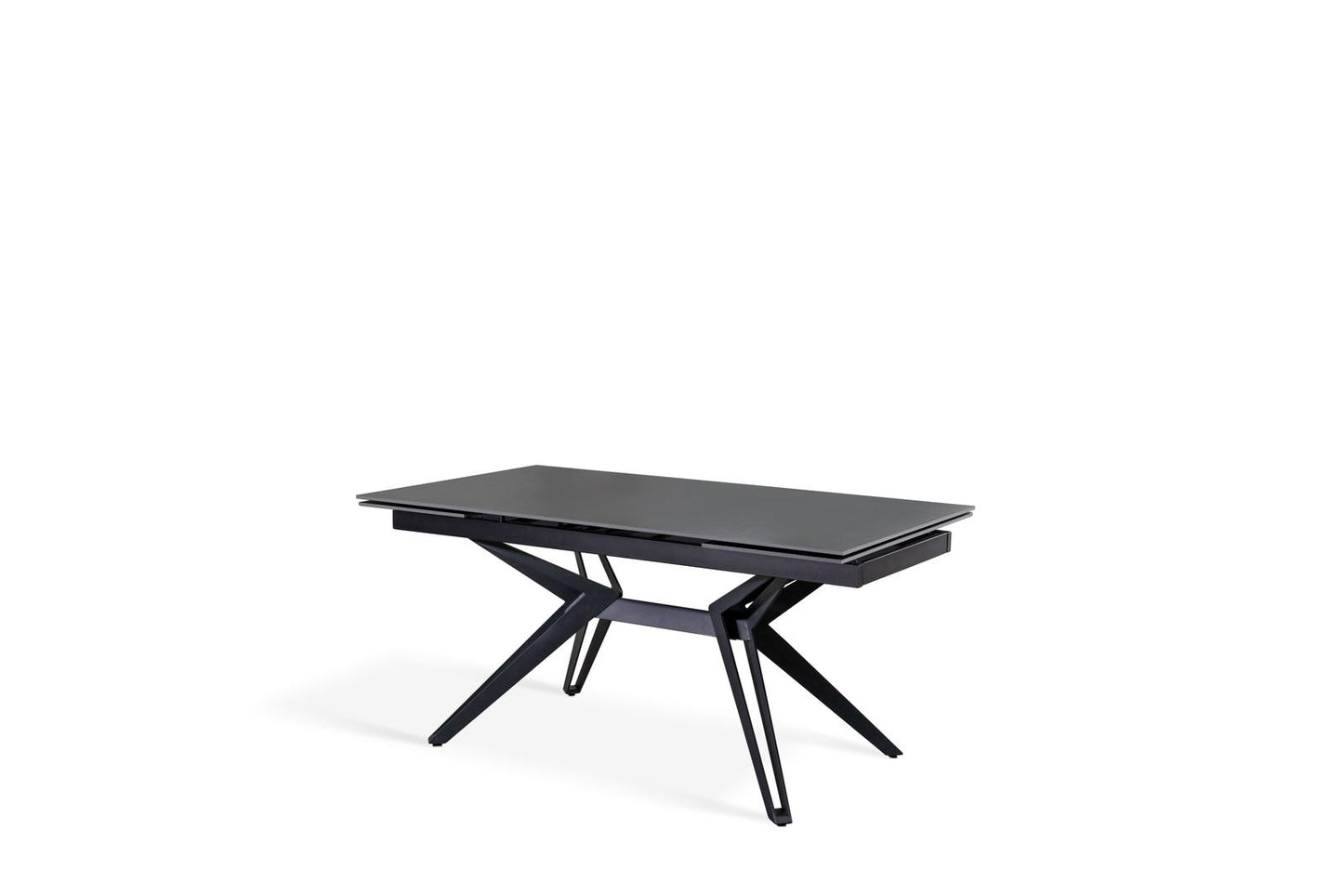 Ausziehbarer Tisch Vintage Grau - Mattschwarz 90 cm x 160-240 cm cm H. 76 cm