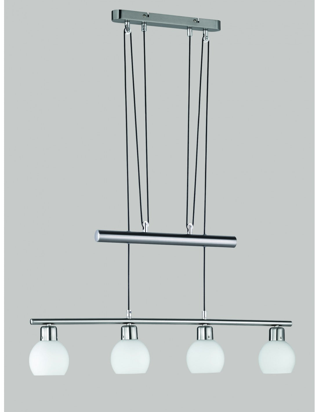 Aussetzen 4 Luci Saliscendi Freddy Nichel L78 cm Trio Lighting