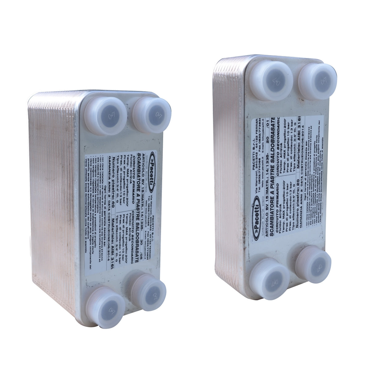 Gelöteter Plattenwärmetauscher -10°/+90°, 20 Platten, 3/4"