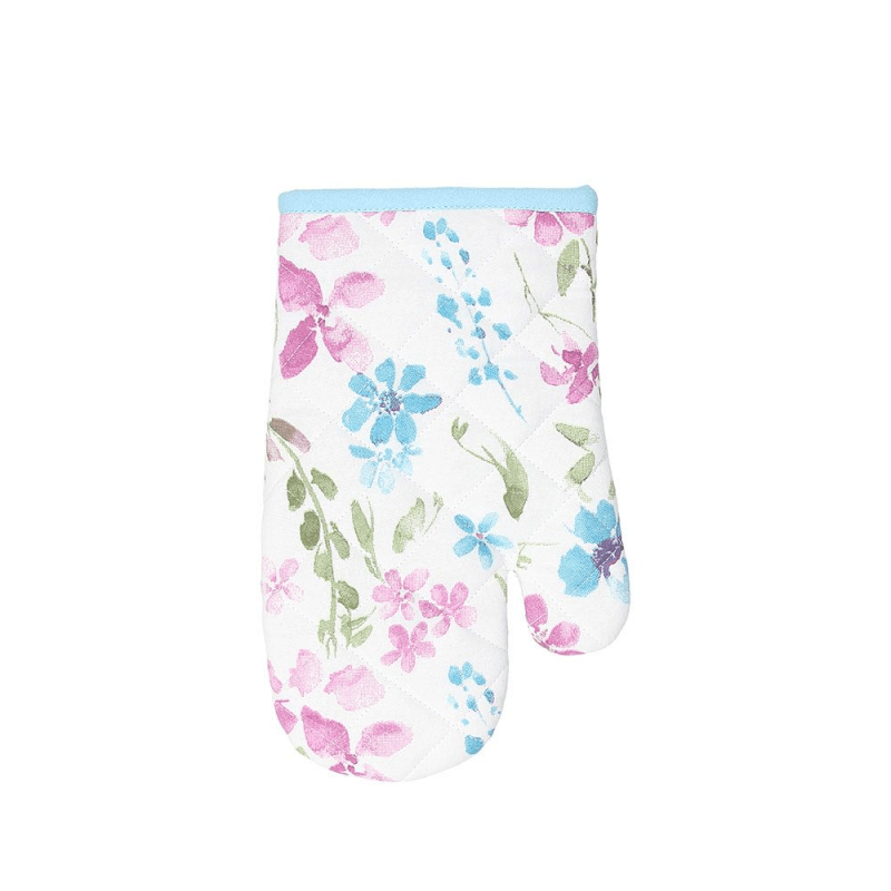 Hellblauer Ofenhandschuh aus Baumwolle, 27 x 17 cm, Alma-Linie