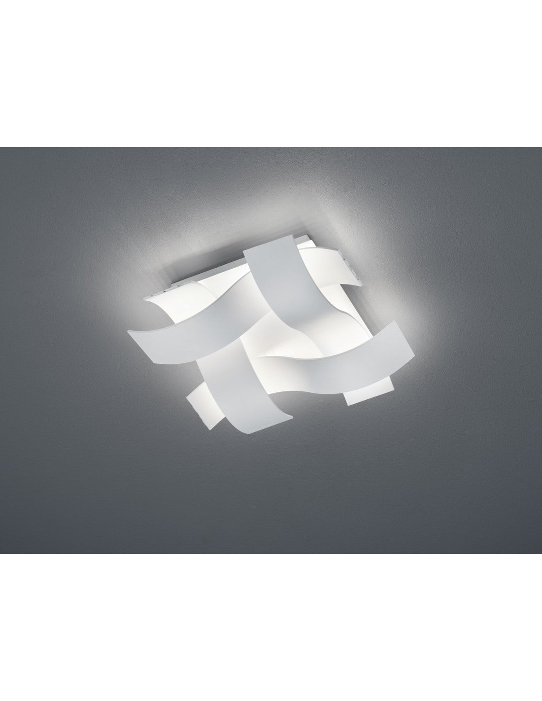 Moderne quadratische Deckenleuchte Ruby, dimmbar, weiße LED, L35 cm, Trio-Beleuchtung