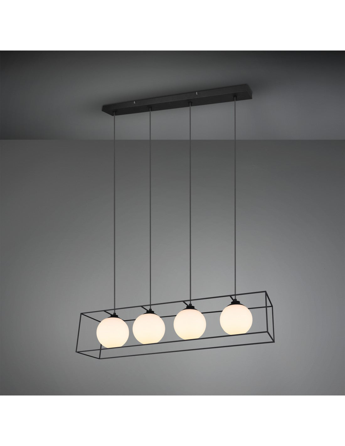 Suspension Gin 4xE14 Schwarzer Opaco L100 cm Trio Lighting