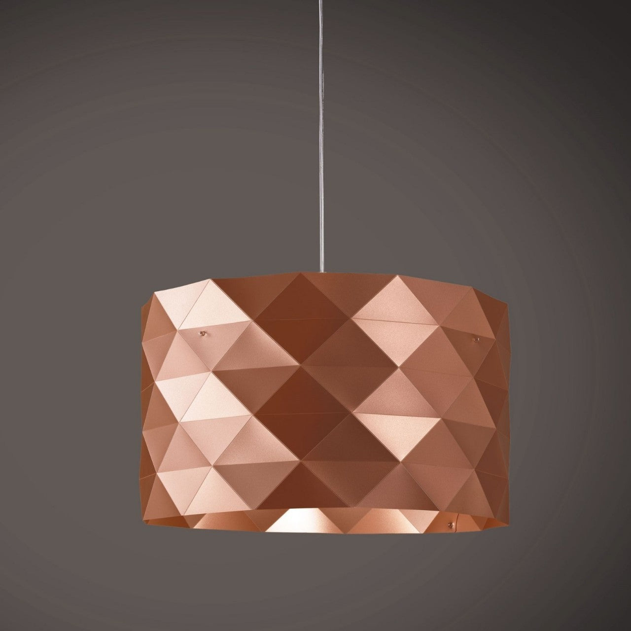 Aufhängung 3 Leuchten Kupfer in Chrom Metall Cm. 40 x 25h