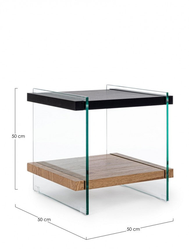 Couchtisch 2P Line Holz Schwarz 50X50