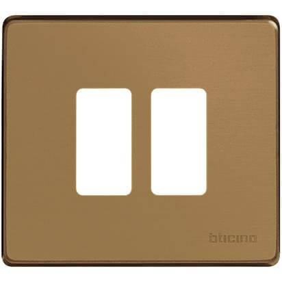 2-Platz-Platte aus bronzefarbenem Aluminium für runde Dose