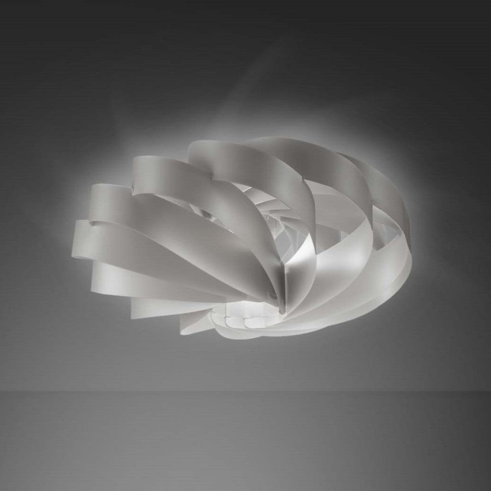 Flache Deckenleuchte 5 Lichter Silber cm 100Øx50h